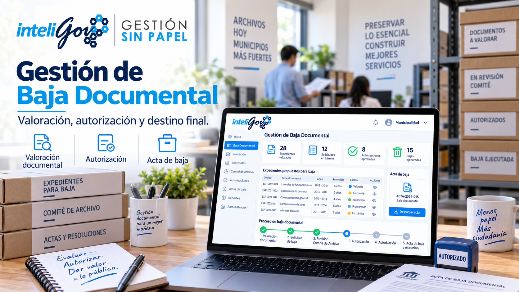 InteliGov Gestión Municipal - Archivo - Gestión de Bajas Gestión de Baja Documental